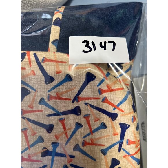 (2) Golf Denim & Canvas Tote Bags With Colorful Pattern - Picture 12 of 12